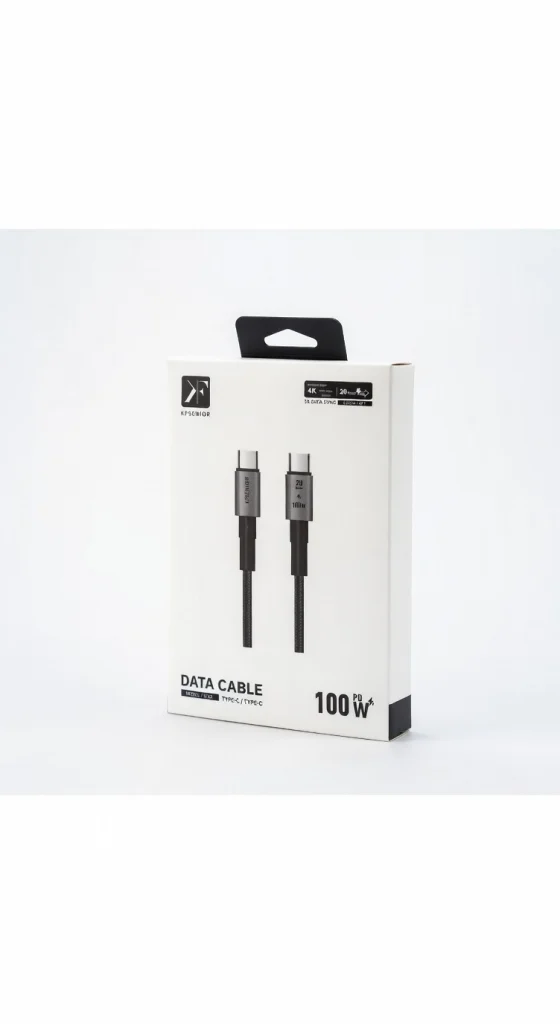 کابل شارژ 100 وات دو سر تایپ سی کی اف سنیور مدل KF Senior S-12 Type-C To Type-C 100W Cable